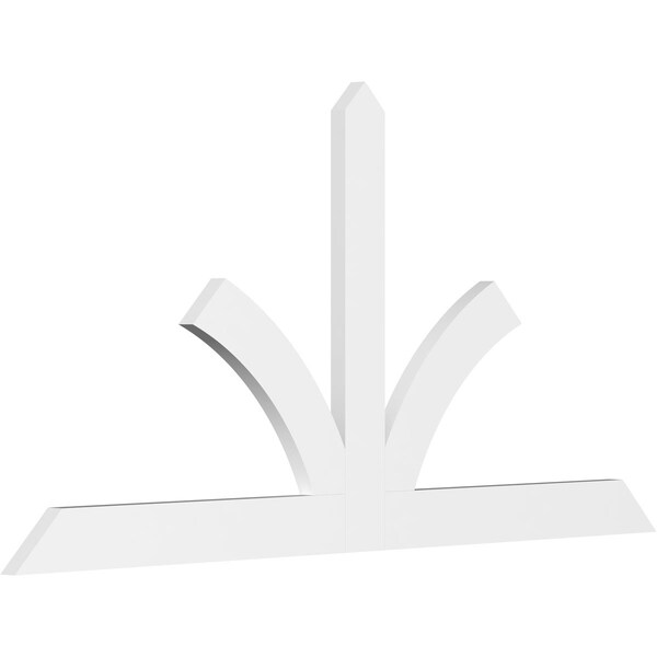 Ekena Millwork Richland Architectural Grade PVC Gable Bracket, 96"W x 48"H x 2"D x 6"F, 12/12 Pitch GBP096X48X0206RIC00 - main